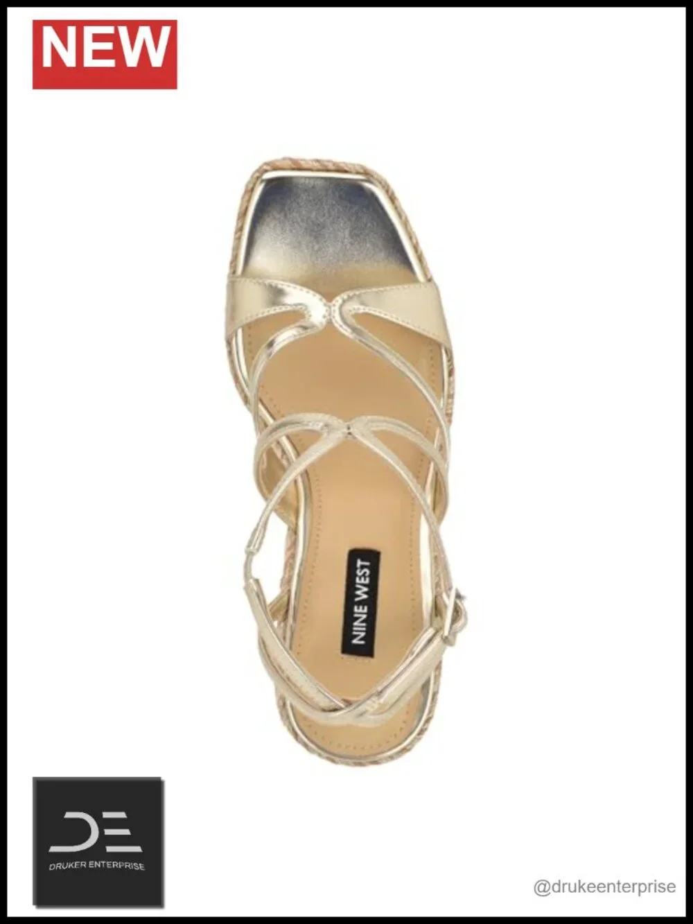 Women's Strappy Square Toe Wedge Sandals Faux Leather Adjustable Buckle Heels